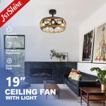 1stshine Ceiling Fan with Light Cooling Air Light and Southeast Asian Style Hand