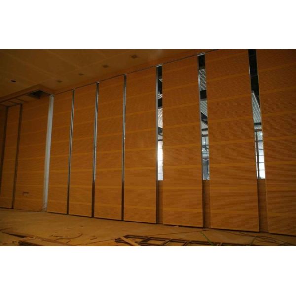 Interior Wood Melamine Surface Movable Folding Partition Walls , Wooden Room Partition Wall