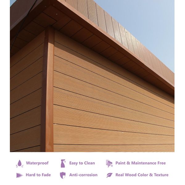 124x23mm No Warp Exterior Wall Cladding Groove Surface Waterproof Board