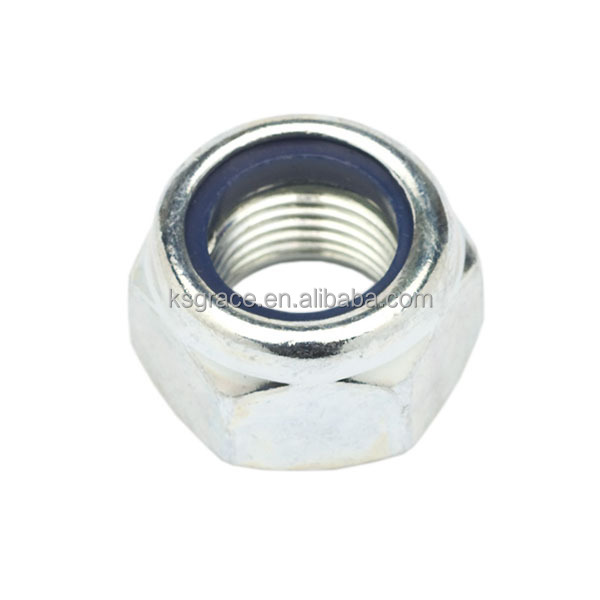 Fine Pitch DIN 985 Hexagon Nylon Insert Lock Nuts ZINC PLATED