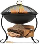 Steel Brazier Bowl - Black Outdoor Wood Burning Fire Pit Wood Stove Patio
