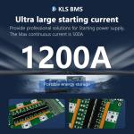 LiFePO4 48V 16S-24S Airplane High Current BMS 600A-1200A With LCD & Heating