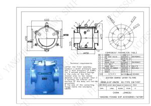 Wholesale Technical Drawing Model For AS250 CB/T497 Marine Coarse Water Filter &amp; Marine Sea Water Filter from china suppliers