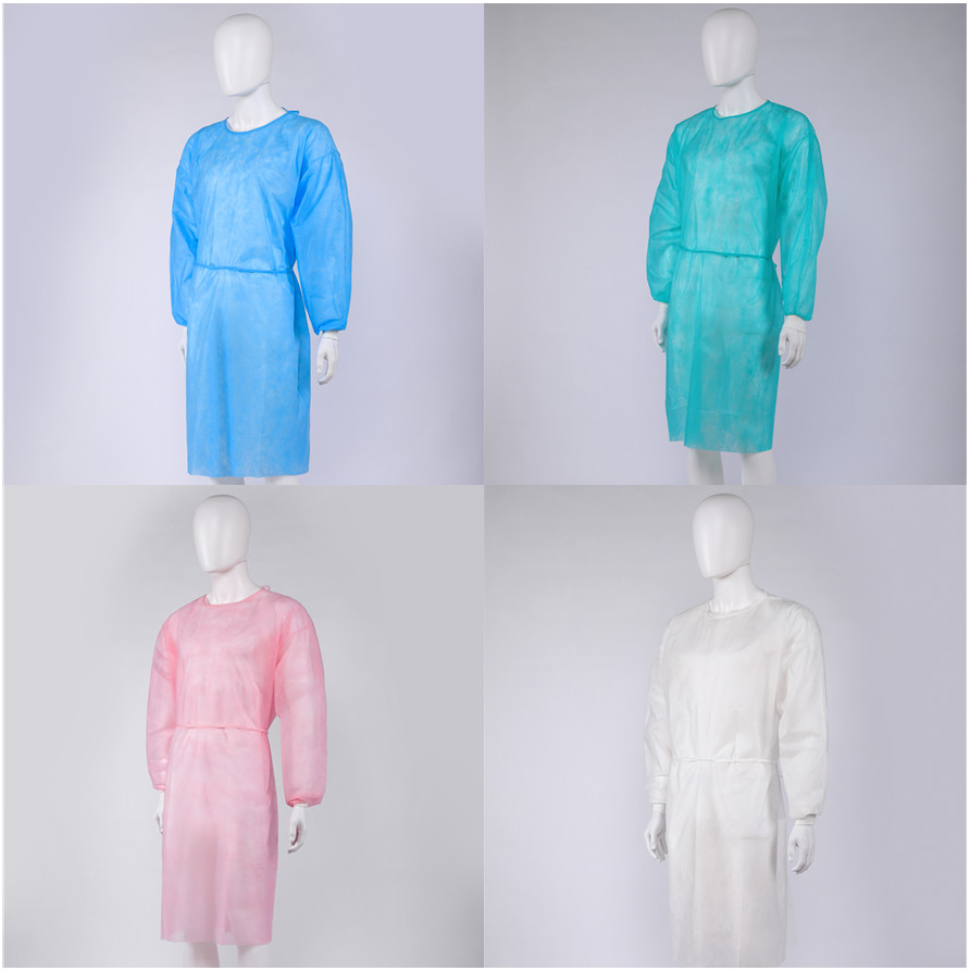 Manufacturer Disposable Isolation Gown PP+PE Non Woven Personal Protective Medical Batas Quirurgicas Desechables