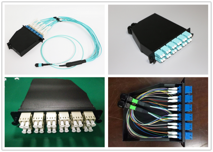 24 Core Mpo Fiber Connector / Cassette Module With SC Simplex Fiber Optic Adapter 0