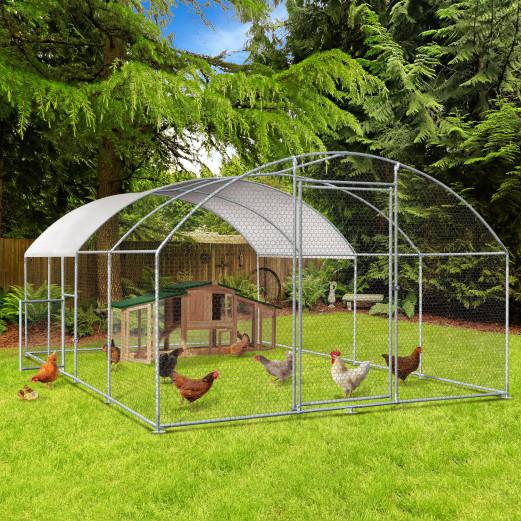Chicken Coop Galvanized Metal Walk in Chicken Cage Large Rabbit Cage Poultry