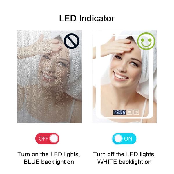 Installation Type Paste PET Material Bathroom Smart Mirror with Anti-Fog Film