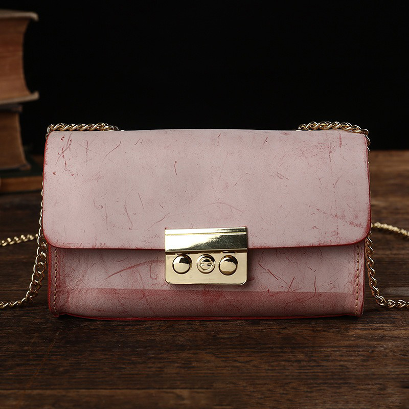 Custom Logo Retro Matt Wax Vegetable Tanned Cowhide Shoulder Crossbody Bag for Women