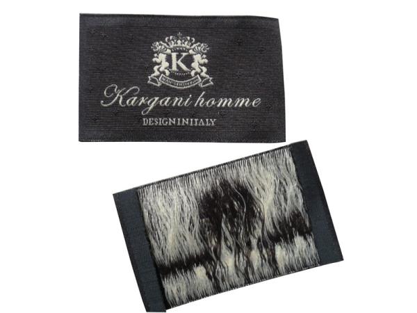 Black Woven Personalized Clothing Labels Tags, Shoulder Patch With Fabric