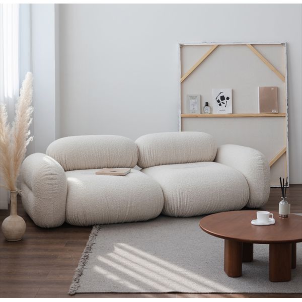 Single Modern Living Room Sectionals Sofas Teddy Fleece Material