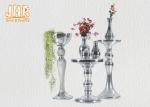 Silver Mirror Mosaic Fiberglass Pedestal Plant Stand Round Telephone Table