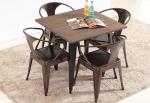 YLX-1100 Modern Steel Armrest Coffee Bar Dining Chair with Wood or Soft Cushion