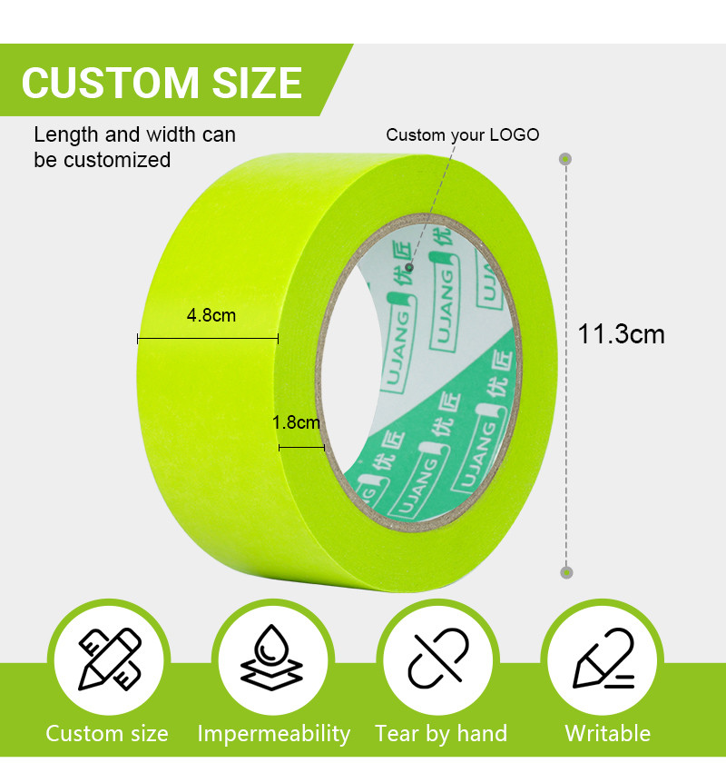 Single-Sided rubber Adhesive 30 Days UV Resistant Precision Masking Tape with Waterproof Delicate Surface for Masking