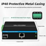 Industrial PoE Media Converter Gigabit Ethernet 30W 48V Output Din Rail