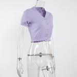 OEM maufactory Cross -border polyester new European and American short -sleeved