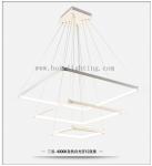 Aluminium Acrylic LED Pendant Square 120W White 700*700*1000MM Modern