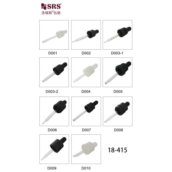 D001-20ml Empty Green Glass Bottle Container With Black Plastic Dropper Cap Glass Pipette For Hair Oil Essential Oil