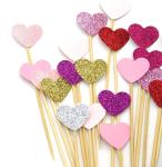 7 Colors Peach Heart Cake Party Paper Cupcake Topper