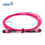 Violet MPO MTP Patch Cord PVC / LSZH Jacket 12 Core OM4 Fibre Optic Cable