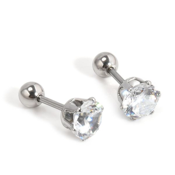 3 Colors High quality titanium steel Zircon Stud Earrings Piercing Stud Earrings for women Elegant Jewelry Fashio