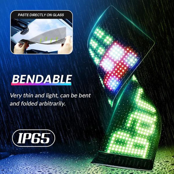 Scrolling Huge Bright Advertising LED Signs, 23.4''x4.7'' Flexible Custom USB 5V Bluetooth APP Control Text Pattern Animation Programmble LED Sign for