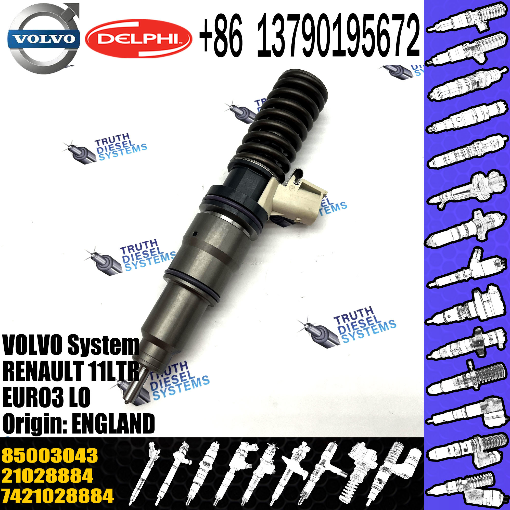 Diesel Engine Fuel Injector 21028884 BEBE4D20001 7421028884 7485003043 85003043