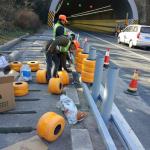 Q235 Q345 EVA Anti-corrosion Rotary Drum Movable Guardrail Barrier for Traffic