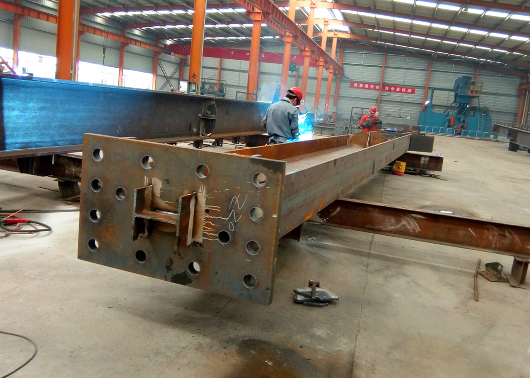 Steel structure fabrication process in factory