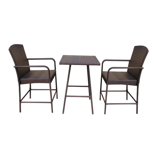 Villa Patio Wicker Rattan Counter Height Bar Stools Conversation Square Dining