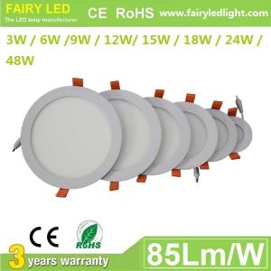Wholesale Elegant Design Super Slim Round LED panel light 3W 6W 9W 12W/ 15W 18W 24W 48W from china suppliers