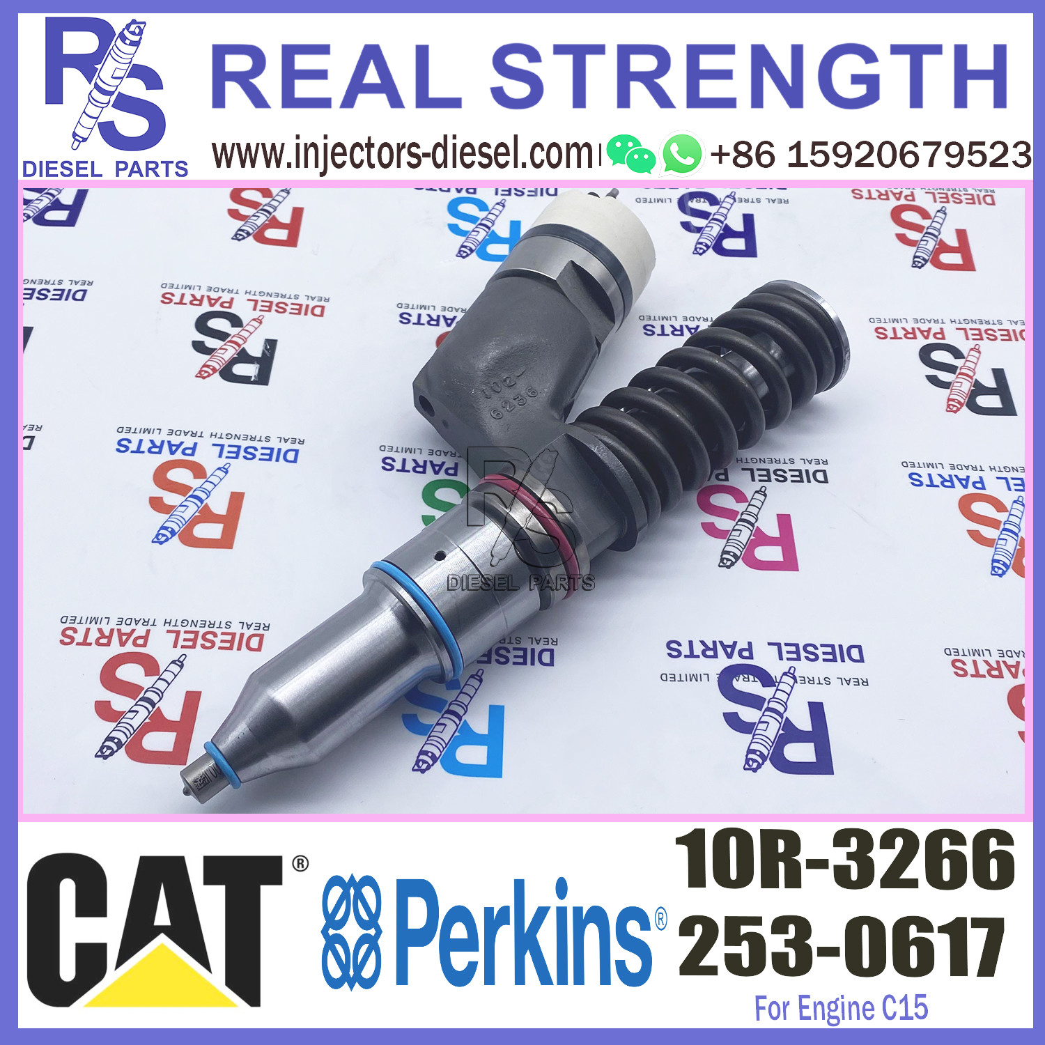 Diesel Fuel Common Rail Injector 253-0617 10R-3266 For CAT C15 Track-Type Tractor D10N D10R D10T