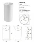 White Portable Round Stand Alone Sink , One Piece Pedestal Wash Basin Easy Clean