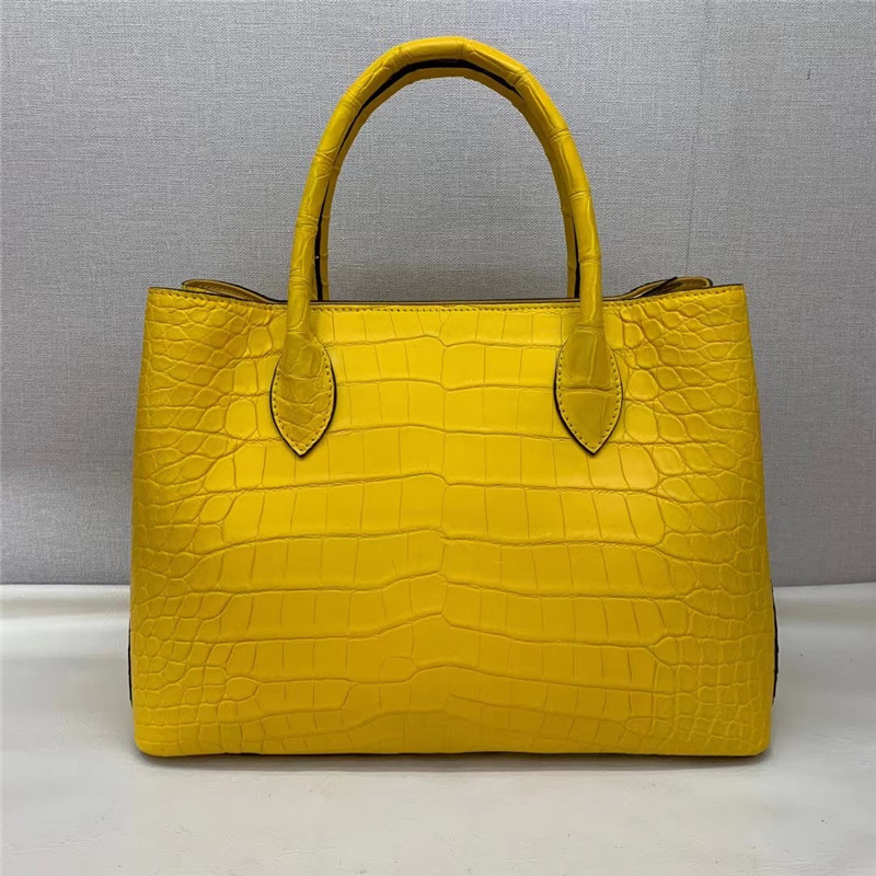 Authentic Crocodile Belly Skin Women Totes Purse Female Handbag Genuine Alligator Leather OL Lady Large Shoulder Bag