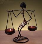 Creative African Girls Iron Figure Candle Holder for Home Decoration