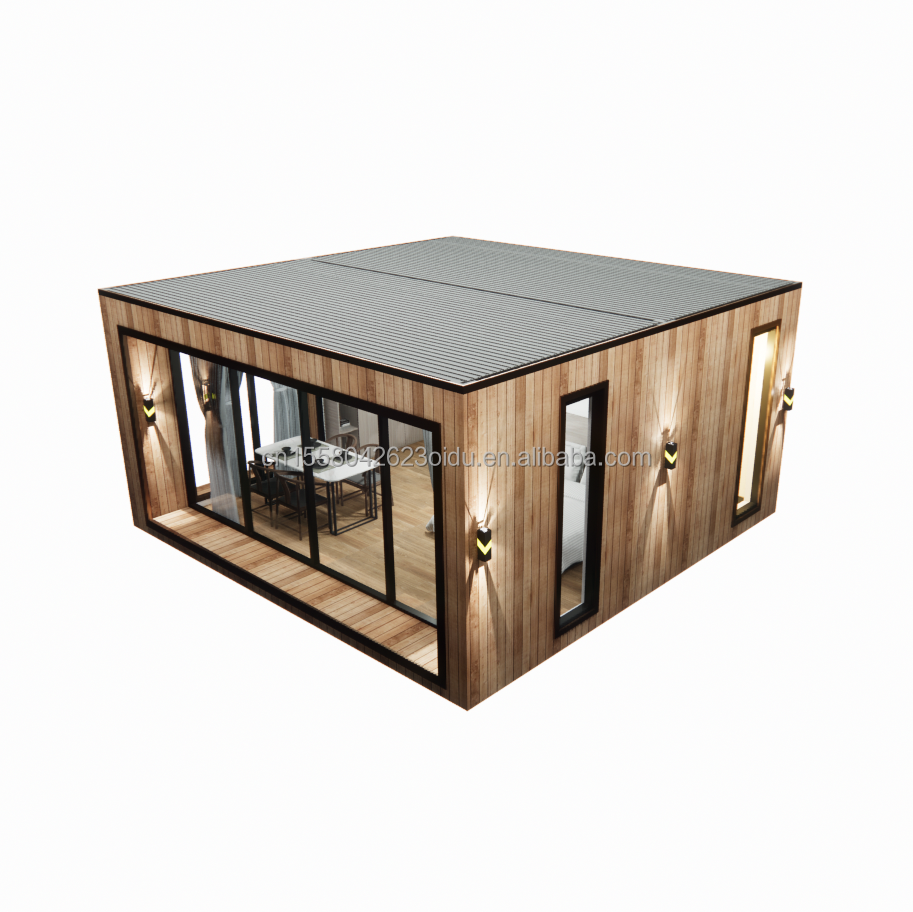 Sunshine House Container Prefabricated Wooden Glass House with Customized Color and 40 Foot Container House