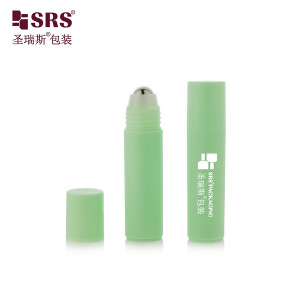 RPPF 20ml Round Plastic Frosted Finished PP PCR Injection Custom Color Roll On Bottle With Steel Ball For Facial Lotion
