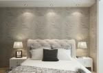 Eco - friendly Waterproof Embossed Leaf Wallpaper Embossed Vinyl Material