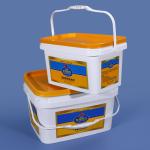 Milk Square Rectangle Customize Heavy Duty Food Snacks Plastic Bucket With