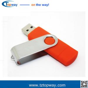 Wholesale Rotate 2 in 1 32GB Metal OTG USB Flash Drive High quality Metal Memory from china suppliers