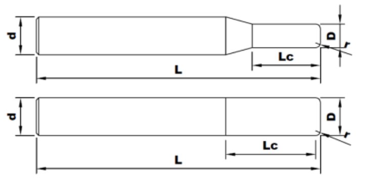 Black Solid Carbide Materials 6mm End Mill Cutter , Durable Long Shank End Mills