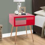 W17.91inch Red Mirror Coffee Bedside Table 10.8kgs Stainless Steel Leg