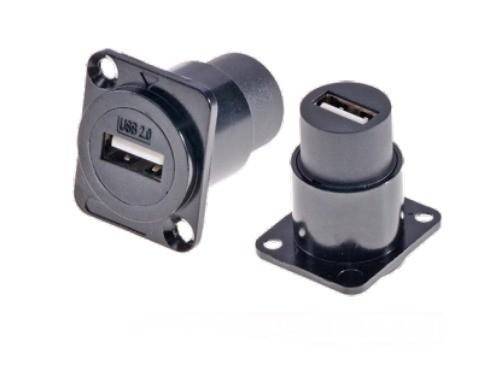 USB 2.0 Zinc Alloy Square Data Connector for Dustproof Audio Data Housing