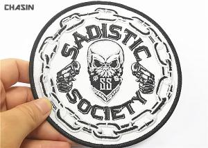 Wholesale 5&quot; Tall Embroidered Biker Patches Twill Fabric Iron On Vest Back from china suppliers