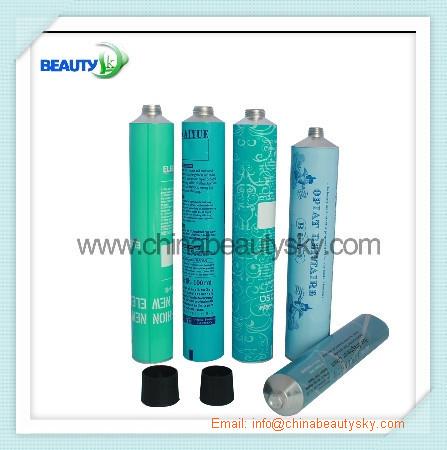 Empty aluminum Collapsible tubes for hair dying cream packing blue color