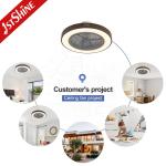 Silent DC Motor Flush Mount Ceiling Fan With Lights , Low Profile Fan For