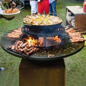 Wholesale Europe Garden Kitchens Fire Pit Barbeque Corten Steel Outdoor Charcoal Bbq Grill from china suppliers