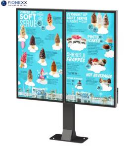 Wholesale Drive-Thru Kiosk Self-Driving Ordering Digital Signage 55 Inch Dual Screen Weatherproof Outdoor Drive-Thru Ordering Machine from china suppliers