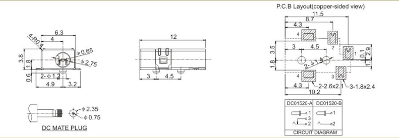 DC01520 Mini Power Jack Products/ DC Power Jack Sockets