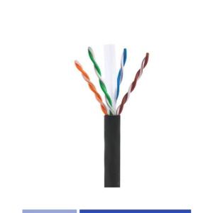 Wholesale UTP Outdoor Cat6 Cable 23AWG Solid Copper 4 Pair PE Jacket Black 305Mtr from china suppliers
