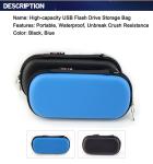 PU Leather storage pouch bags for earphone with Mesh Pocket USB strorage bag